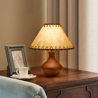 Basica Rustic Leather Table Lamp
