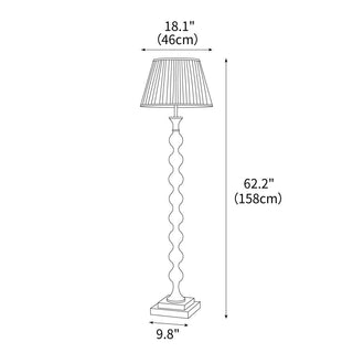 Bead Modern Wood Column Floor Light