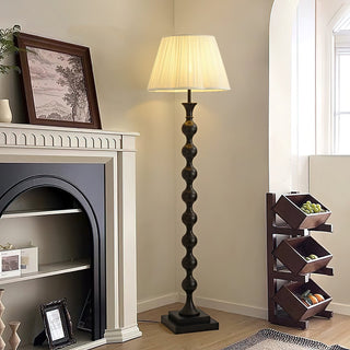 Bead Modern Wood Column Floor Light