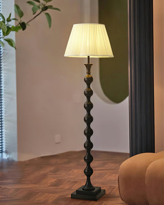 Bead Modern Wood Column Floor Light
