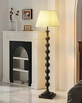 Bead Modern Wood Column Floor Light