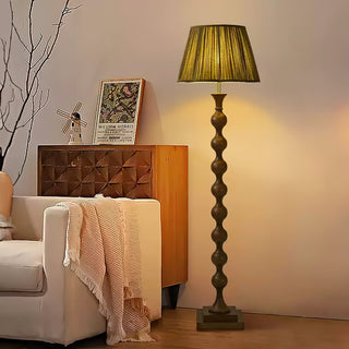 Bead Modern Wood Column Floor Light