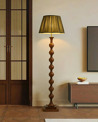 Bead Modern Wood Column Floor Light