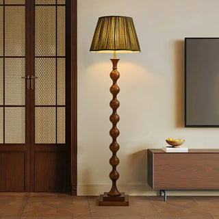 Bead Modern Wood Column Floor Light