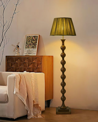 Bead Modern Wood Column Floor Light