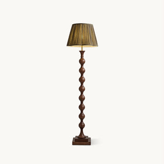 Beaded Dark Wood Floor Lamp