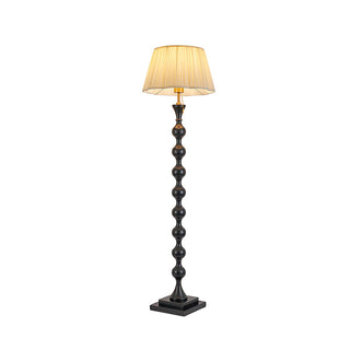 Beaded Dark Wood Floor Lamp