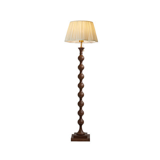 Beaded Dark Wood Floor Lamp