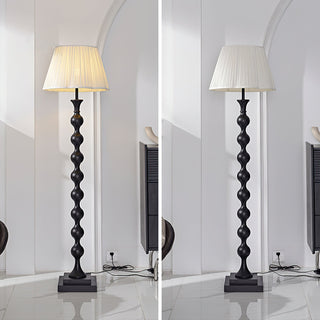 Beaded Dark Wood Floor Lamp
