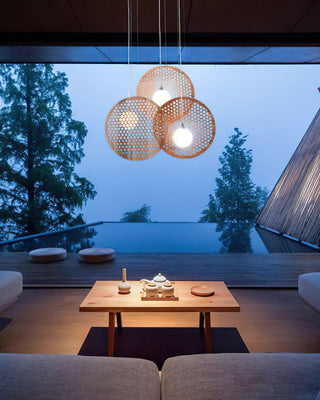 Alveary Geometric Wood Chandelier