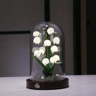 Lily Cloche-dome Wood Night Light