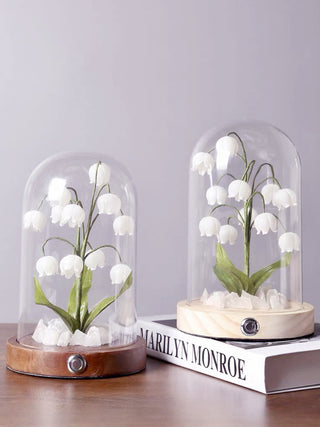Lily Cloche-dome Wood Night Light