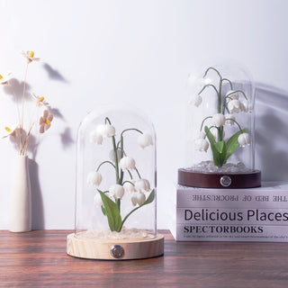Lily Cloche-dome Wood Night Light