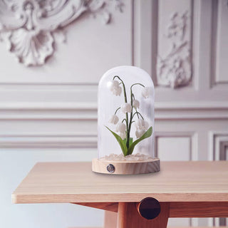 Lily Cloche-dome Wood Night Light