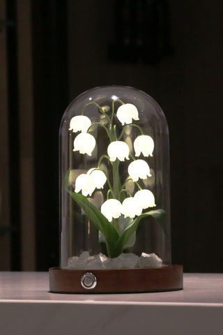 Lily Cloche-dome Wood Night Light