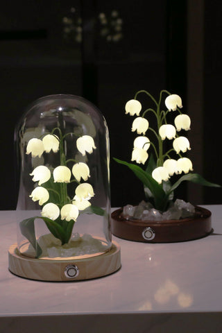 Lily Cloche-dome Wood Night Light