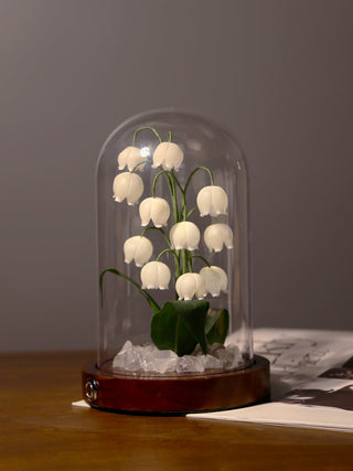 Lily Cloche-dome Wood Night Light
