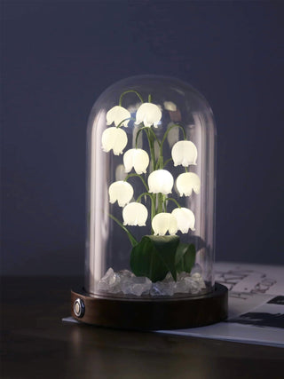 Lily Cloche-dome Wood Night Light