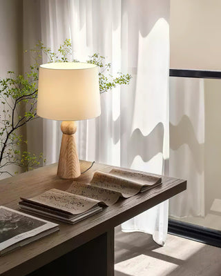 Lumen Sophisticated Wood Table Lamp