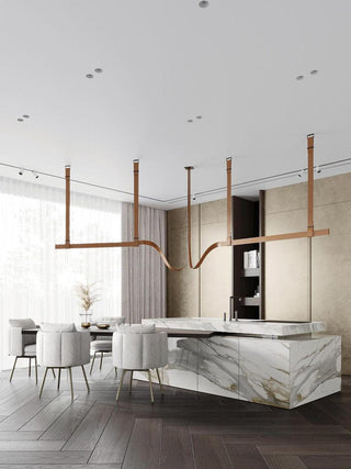 Belt Horizontal Minimalist Leather Pendant Light