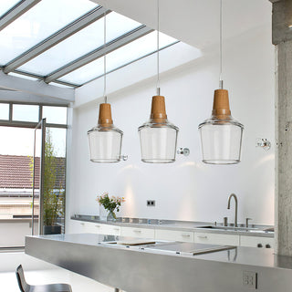 Kairo Modern Wood Glass Pendant Light
