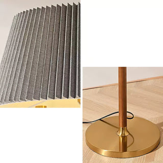 Bergboms Angled Wood Brass Floor Lamp