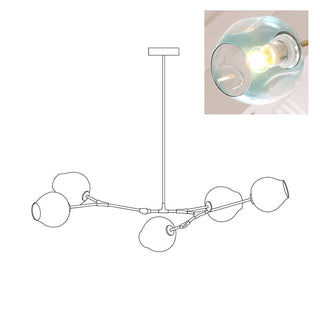 Bifurcation Contemporary Glass Chandelier