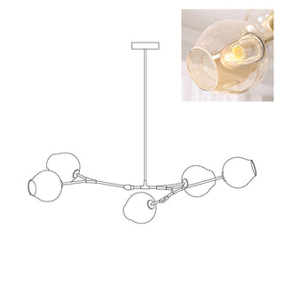 Bifurcation Contemporary Glass Chandelier