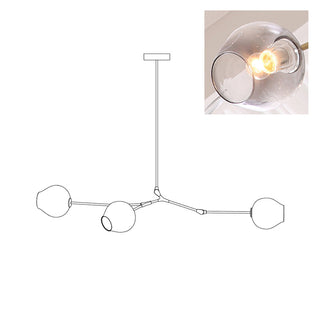 Bifurcation Contemporary Glass Chandelier