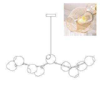 Bifurcation Contemporary Glass Chandelier