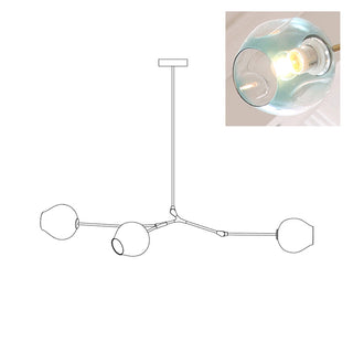 Bifurcation Contemporary Glass Chandelier