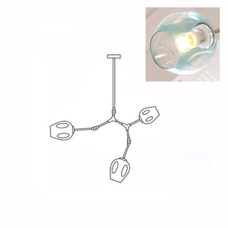 Bifurcation Contemporary Metal Chandelier