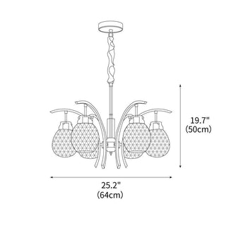 Big Flower Bag Floral Glass Chandelier 25.2