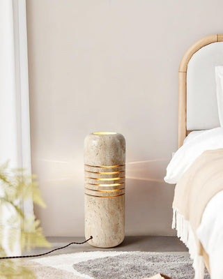 Big Stone Bucket Modern Travertine Floor Light