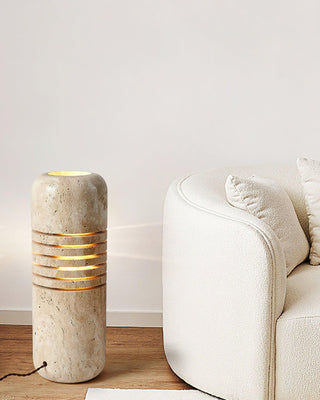 Big Stone Bucket Modern Travertine Floor Light