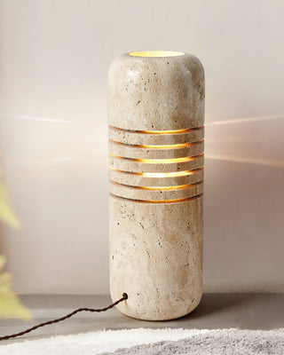 Big Stone Bucket Modern Travertine Floor Light