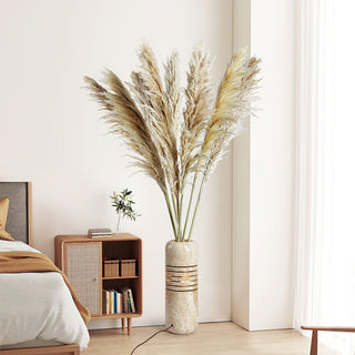 Big Stone Bucket Modern Travertine Floor Light