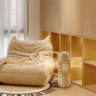 Big Stone Bucket Modern Travertine Floor Light
