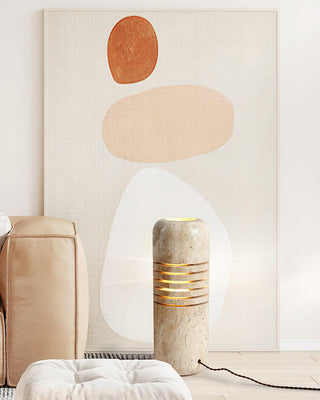 Big Stone Bucket Modern Travertine Floor Light