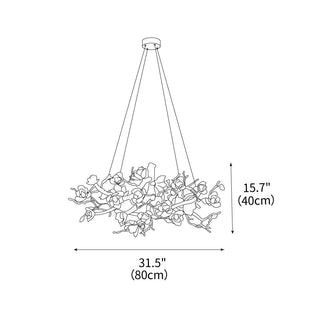Blossom Canopy Floral Ceramics Chandelier