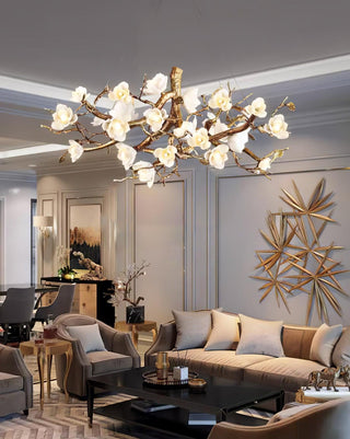 Blossom Canopy Floral Ceramics Chandelier