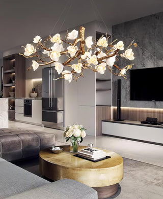 Blossom Canopy Floral Ceramics Chandelier