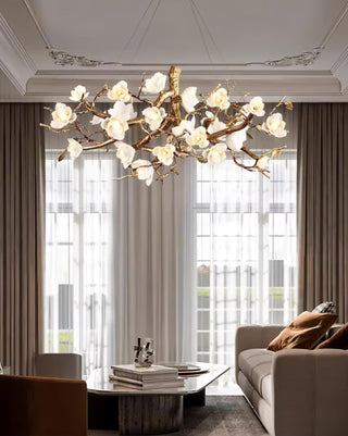 Blossom Canopy Floral Ceramics Chandelier
