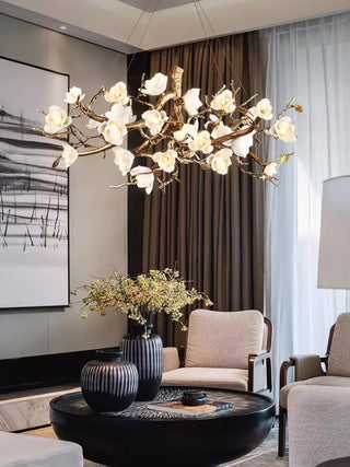 Blossom Canopy Floral Ceramics Chandelier
