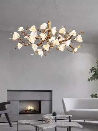 Blossom Canopy Floral Ceramics Chandelier