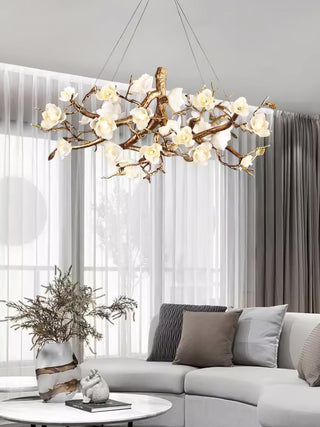 Blossom Canopy Floral Ceramics Chandelier