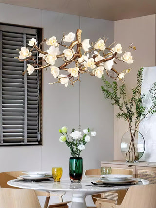 Blossom Canopy Floral Ceramics Chandelier