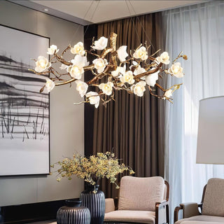 Blossom Canopy Floral Ceramics Chandelier