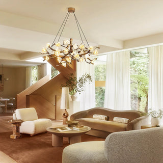 Blossom Canopy Floral Ceramics Chandelier