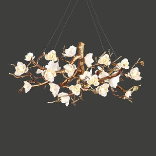 Blossom Canopy Floral Ceramics Chandelier